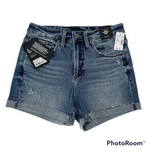 Silver Jeans Beau‎ Blue Denim Shorts Girlfriend Fit Mid Rise Womens 25x3.5” St